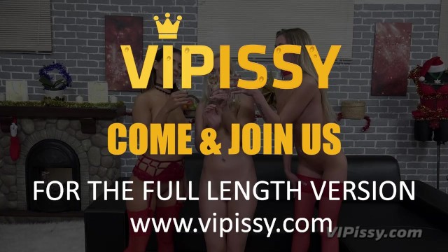 Vipissy - Merry Christmas - Lesbian Piss Drinking - Camilla Moon, Claudia Mac, Vinna Reed