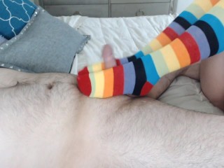 Footjob ColorfulSocks Camgirl Catherine Grey