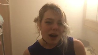 In Front Of Her Boyfriend A Sexy Skinny Blonde Smokes