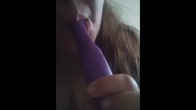 Chubby girl sucking dildo then playing with herself 5