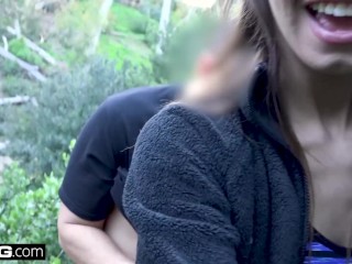 Charity_Crawford gets her petite pussy_stretched outdoors