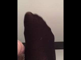 Nylon Dildo Footjob_with Sexy Flexible Feet