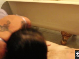 Chantelle Fox gives_a nasty bj on the bathroom_floor