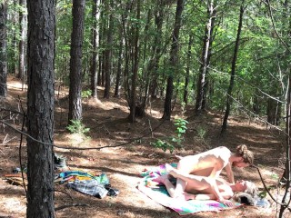 Sexy Hippies Fucking Outdoors In the Woods_At A Festival