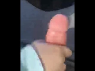 Horny Blonde Stroking Big Hard_Cock In Car
