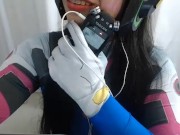 ASMR COSPLAY D.VA Push Pop Candy Mouth Sounds Masterbating so hot!!!