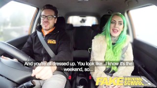 Wild Fuck Ride For Tattooed Busty Big Ass Beauty From A Phony Driving School