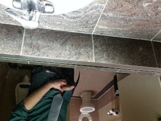 Young Guy Cums In Public Restroom - Almost Caught!