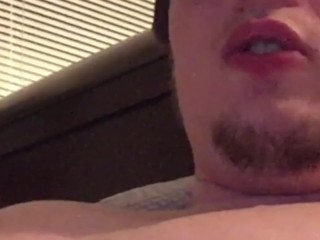 Milking MyCock into Glass and Drinking! (Camboy Cumslut Mouth Close Up)