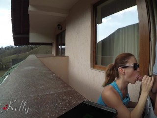 Amateur quick sex in the balcony of_a hotel room in holiday.Wetkelly