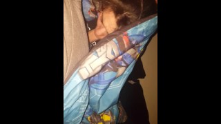 While Her Husband Sleeps Her Wife Suckers Dick