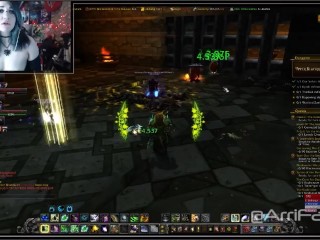 World of Warcraft GamerGirl Does Her Best to Healwhile Cumming