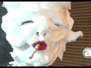 Sandi_Shaving Cream Lipstick Smoking