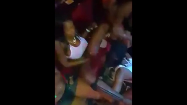 Lesbian orgy at strip club