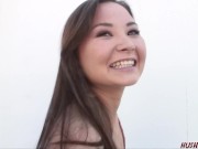 Tiny asian Kia gets her pussy stuffed with thick white meant
