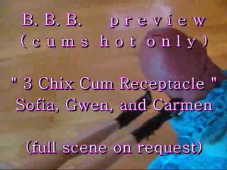 Bbb Preview: 3 Chix Cum Receptacle (Cumshot Only)
