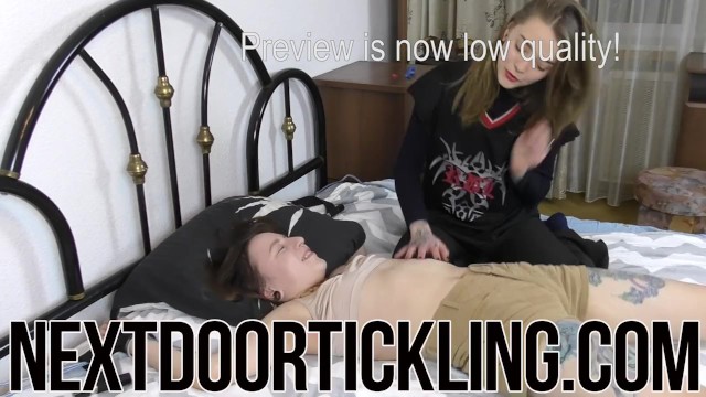 poor 18 years old LISA gets tickle ! - NextDoorTickling.com