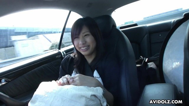 Cute Asian brunette teen fingered after blowing in the car 6