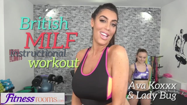 Fitness Rooms Big tits British MILF gives petite girl instructional workout - Ava Koxxx, Lady Bug
