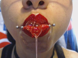 bright red Fake Lips