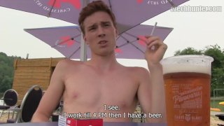 CZECH HUNTER 361 Ginger Stud Stops Swimming To Have His Ass Drilled