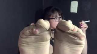 Part 1 Masturbation Foot Fetish Nylon Soles While Working Overtime