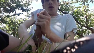 In The Orchard Jacking Off