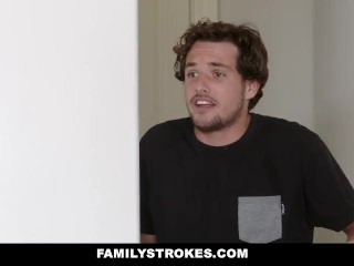 FamilyStrokes - Curvy Stepmom Gets Cum_Filled Mouth