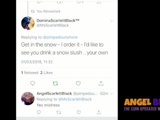Angel Instructed To Eat Her Piss In The Snow