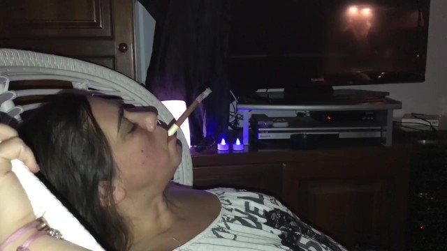Smoking;Exclusive;Verified Amateurs;Solo Female tipped-cigar, complete-inhale
