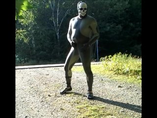 Skeleton Masked Wetsuit On The Road