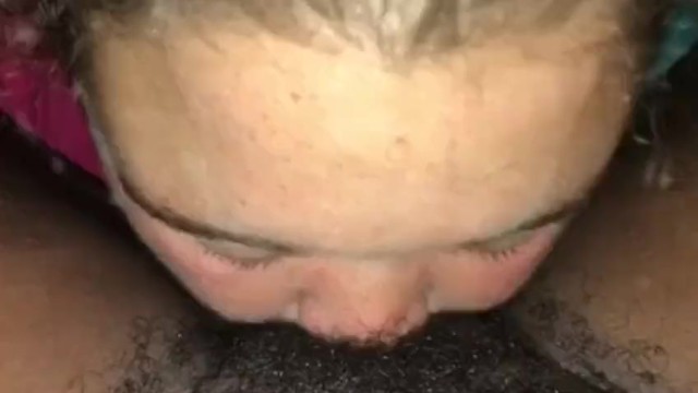 White Lesbian eating ebony pussy