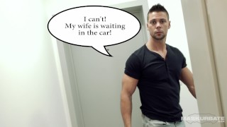 While Wife Waits Downstairs Straight Euro Daddy Masturbates 4 U