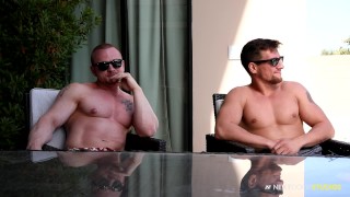 After Tanning Straight Muscle Jock Friends Suck & Rough Fuck