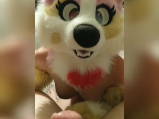 Screen Capture of Video Titled: Foxy gets blown by Iliza and takes her for a ride (Fursuit Sex)