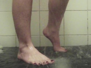 Getting My Feet Nice And Wet In The Shower!