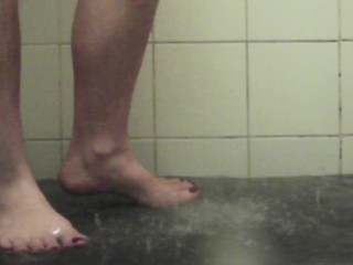 Getting My Feet Nice_and Wet in the Shower!