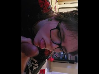Stepdaughter Swallowing Fat Cock
