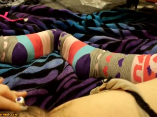 Hairy Teen Vibrator On Clit In Knee Socks FemalePOV Catpaws
