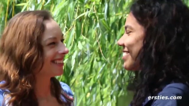 Abby and Caroline Lesbian Encounter in the Woods - Ersties