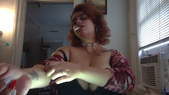 smoking fetish, hot, big tits/ breast play 6
