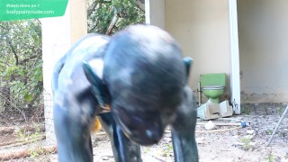 Naked Body Art #1 Dark Monster Alien Cosplay Bodypaint