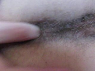 Close Up Hairy Asshole Teasing And Fingering