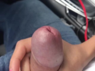 Uber waiting station,blowjob in my car_plus cum eating