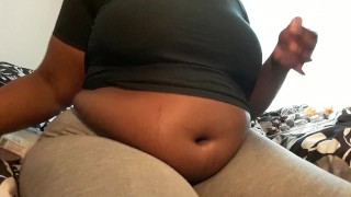 Bbw Eating Cupcakes While Stuffing His Stomach