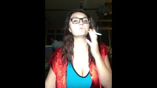 Smoking And Stripping By A Hot Busy Teen