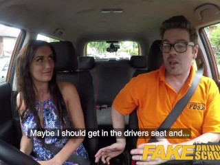 Fake Driving School Posh cheating wife with greattits has loud orgasms