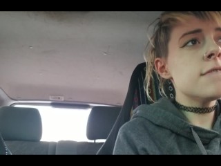 In public with vibrator and_having anorgasm while driving