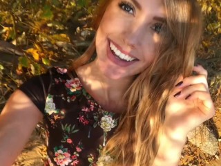 Outdoor blowjob and cum in mouth sweet teen...