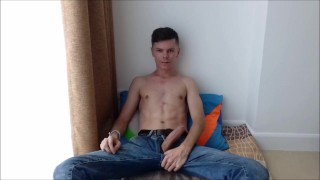 Russian Teen Student Cums A Lot And Jerks Off A Big Cock In Jeans